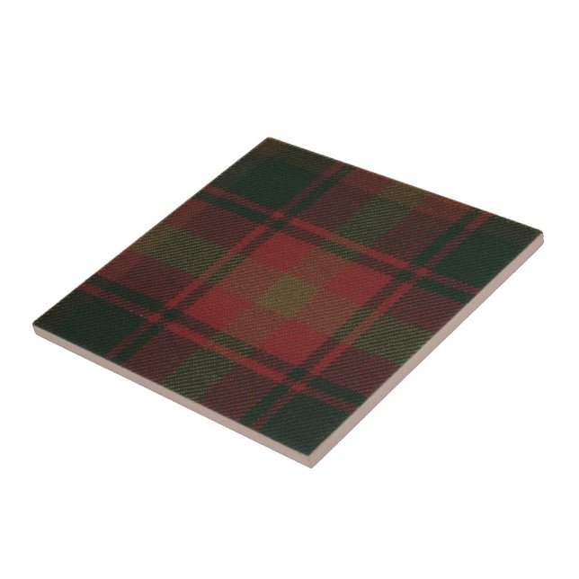 Maple Leaf Tartan Print on Ceramic Tile (Side)