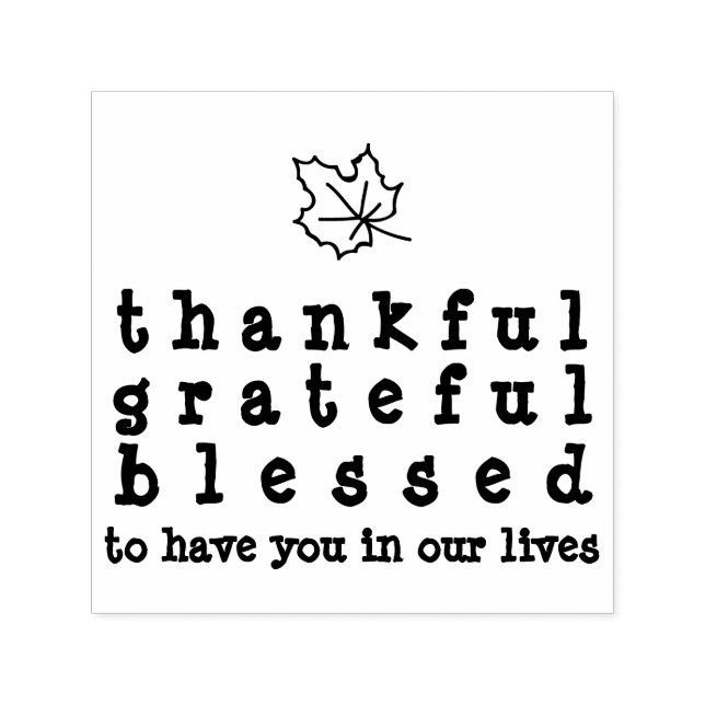 Maple Leaf Thankful Grateful Blessed Thanksgiving Self-inking Stamp (Design)