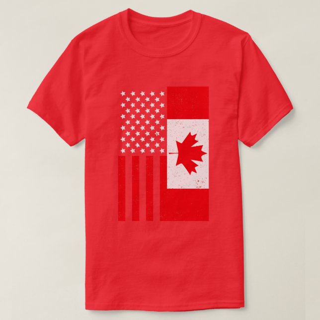 Maple Leaf USA Canadian Flag American Friendship C T-Shirt (Design Front)