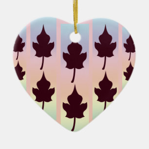 Maple Leaf with Rainbow - Ceramic Ornament