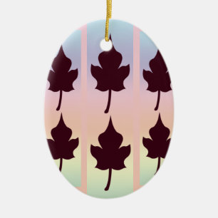 Maple Leaf with Rainbow - Ceramic Tree Decoration