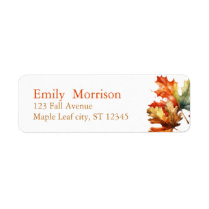 Maple Leaves Autumn Baby Shower Return Address Label