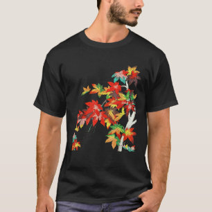Maple leaves Autumn Momiji Japanese art Floral pai T-Shirt