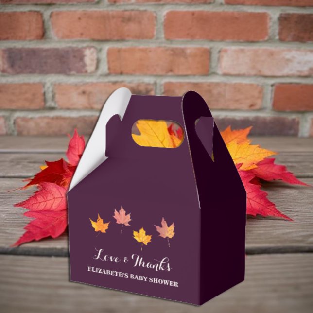 Maple Leaves Fall Baby Shower Favour Box (Creator Uploaded)