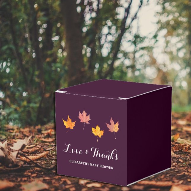 Maple Leaves Fall Baby Shower Favour Box (Creator Uploaded)