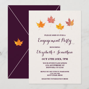 Maple Leaves Fall Engagement Party Invitation