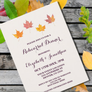 Maple Leaves Fall Rehearsal Dinner Invitation