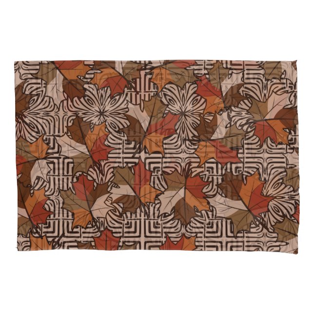 Maple Leaves Four-Finger Flower Pattern Pillowcase (Front)