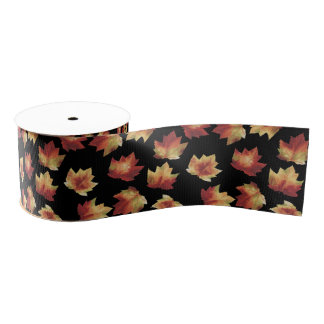 Maple Leaves Grosgrain Ribbon
