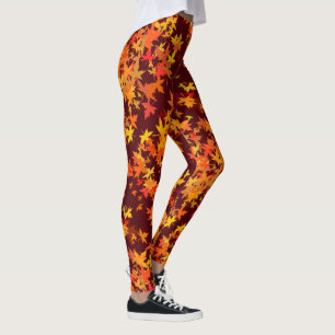 Maple Leaves in Bright Fall Colours Leggings