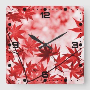 Maple Leaves Landscape Design-21355 Square Wall Clock
