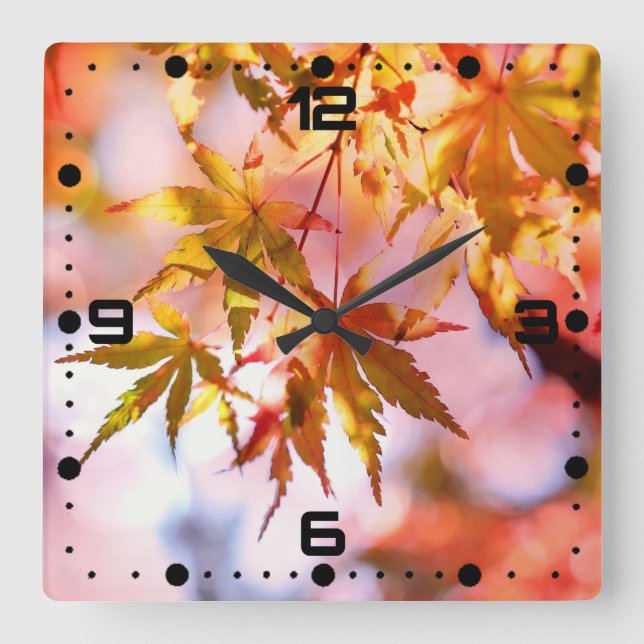 Maple Leaves Landscape Design-21355 Square Wall Clock (Front)