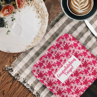 Maple Leaves on a Pink Background Paper Plates