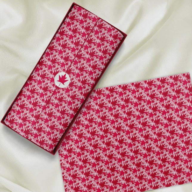 Maple Leaves on a Pink Background Tissue Paper (Creator Uploaded)