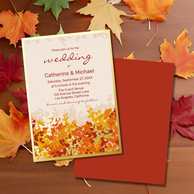Maple Leaves Orange & Terracotta Autumn Wedding (Creator Uploaded)