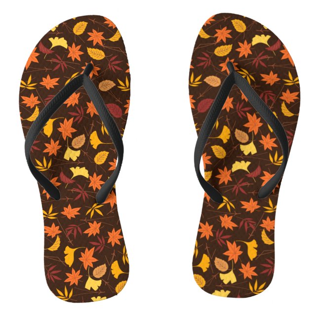 Maple Leaves Pattern-45947 Thongs (Footbed)