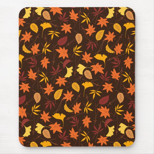 Maple Leaves Pattern Mouse Pad (Front)