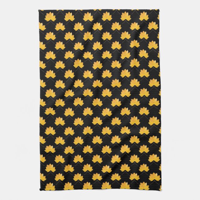 Maple leaves pattern tea towel (Vertical)