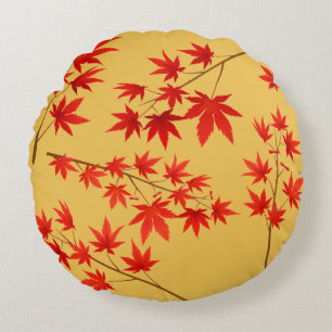 Maple Leaves Round Cushion