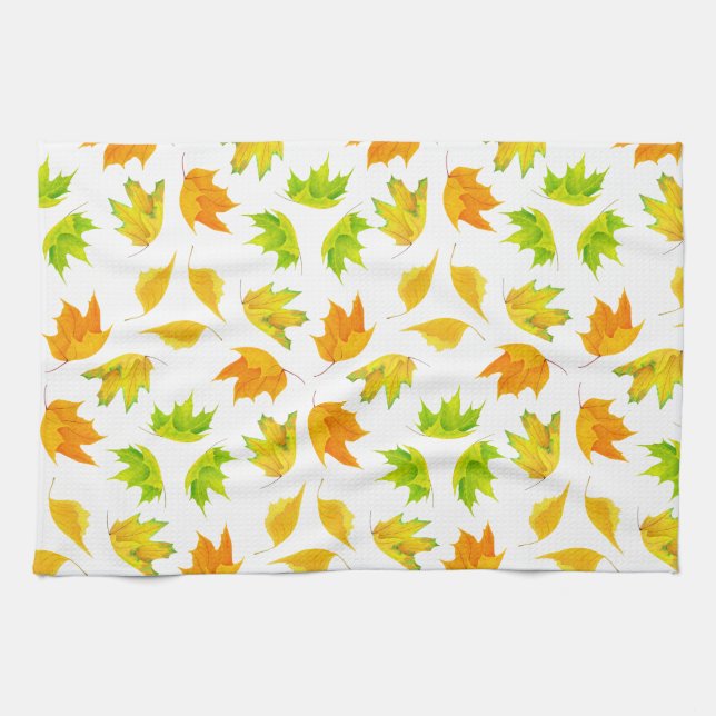 Maple leaves tea towel (Horizontal)