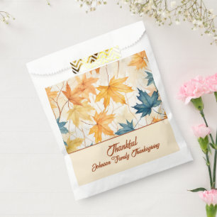 Maple Leaves Thankful Thanksgiving Brunch Dinner Favour Bag