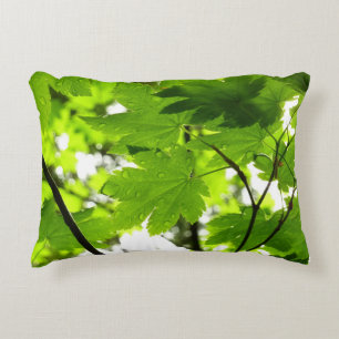 Maple Leaves with Raindrops Decorative Cushion