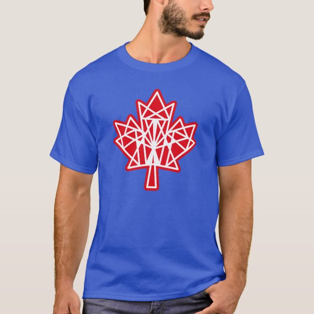 MAPLE MADE WITH TRIANGLES CANADA FLAG BY MASANSER T-Shirt (Front)