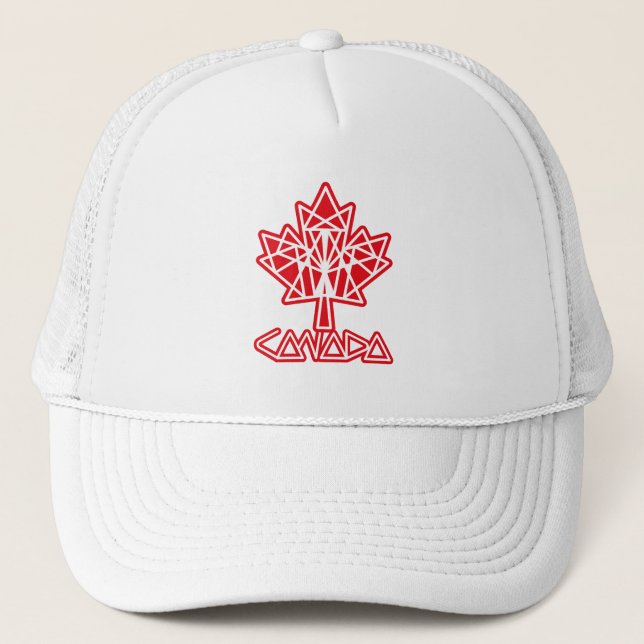 MAPLE MADE WITH TRIANGLES CANADA FLAG BY MASANSER TRUCKER HAT (Front)