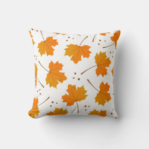 Maple Mirth: Cartoon Autumn Leaves Cushion
