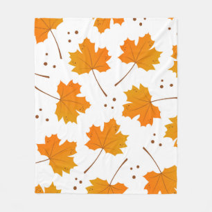 Maple Mirth: Cartoon Autumn Leaves Fleece Blanket
