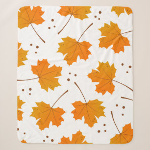 Maple Mirth: Cartoon Autumn Leaves Sherpa Blanket