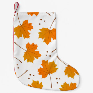 Maple Mirth: Cartoon Autumn Leaves Small Christmas Stocking