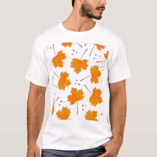 Maple Mirth: Cartoon Autumn Leaves T-Shirt