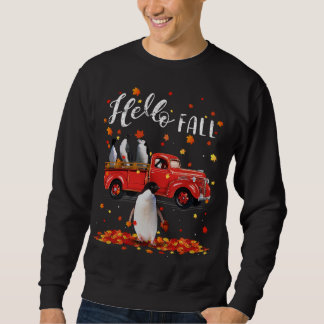 Maple Penguins Leaf Fall Autumn Red Truck Sweatshirt