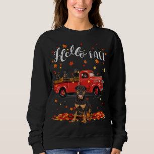 Maple Rottweiler Dog Leaf Fall Autumn Red Truck Sweatshirt