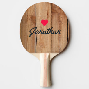 Maple Rough Cut Vintage Heart Signature Ping Pong Paddle