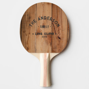 Maple Rough Cut Vintage Seaside Family Name Ping Pong Paddle