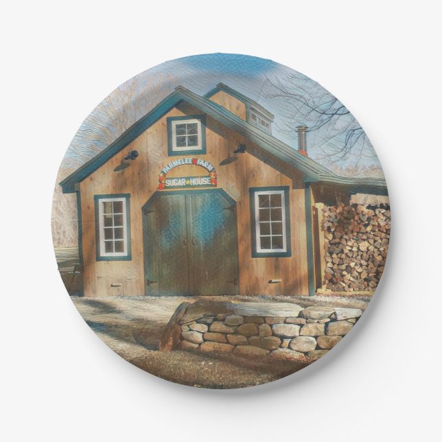 Maple Sugar Shack Paper Plate (Front)
