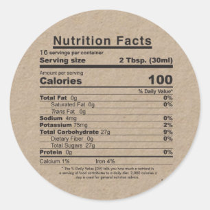Maple Syrup 2022 Nutrition Facts Label (Kraft)