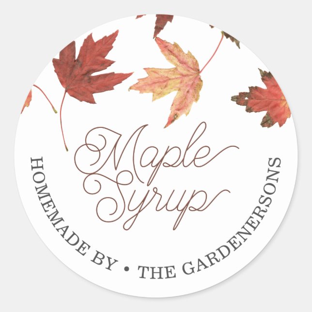 Maple Syrup Classic Round Sticker (Front)