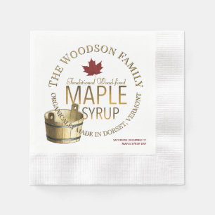 Maple Syrup Day Gold Bucket Promotional Napkin