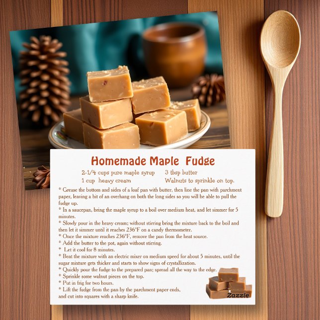 Maple Syrup Fudge Recipe Postcard (Creator Uploaded)