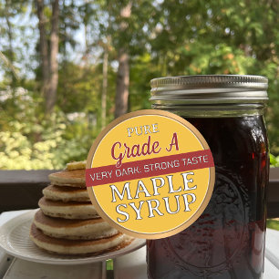Maple Syrup Grading Lid Label Gold Border