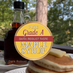 Maple Syrup Grading Lid Label Gold Border