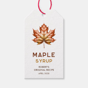 Maple syrup homemade recipe gift tags
