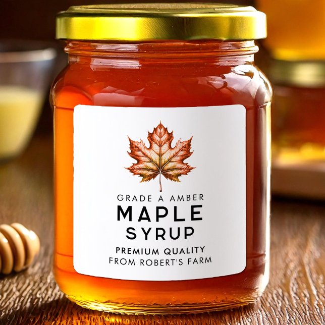 Maple syrup homemade recipe square sticker (Creator Uploaded)