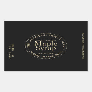 Maple Syrup Label Black and Gold (Batch and Date)