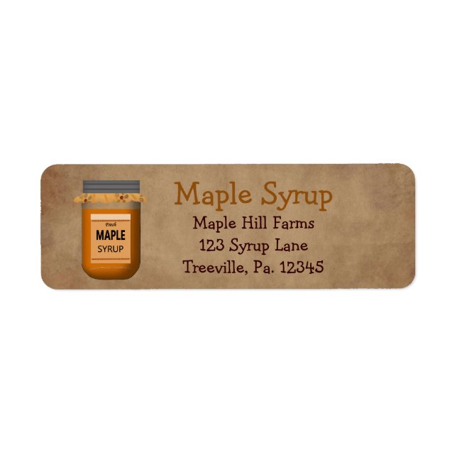 Maple Syrup Label Small Return Address Label (Front)