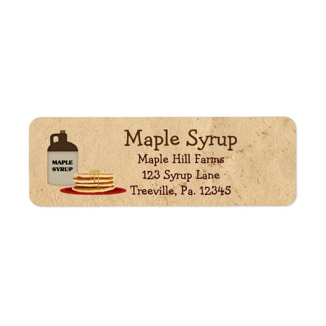 Maple Syrup Label Small Return Address Label (Front)