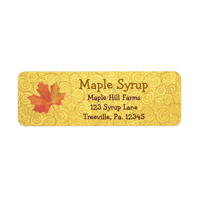 Maple Syrup Label Small Return Address Label (Front)